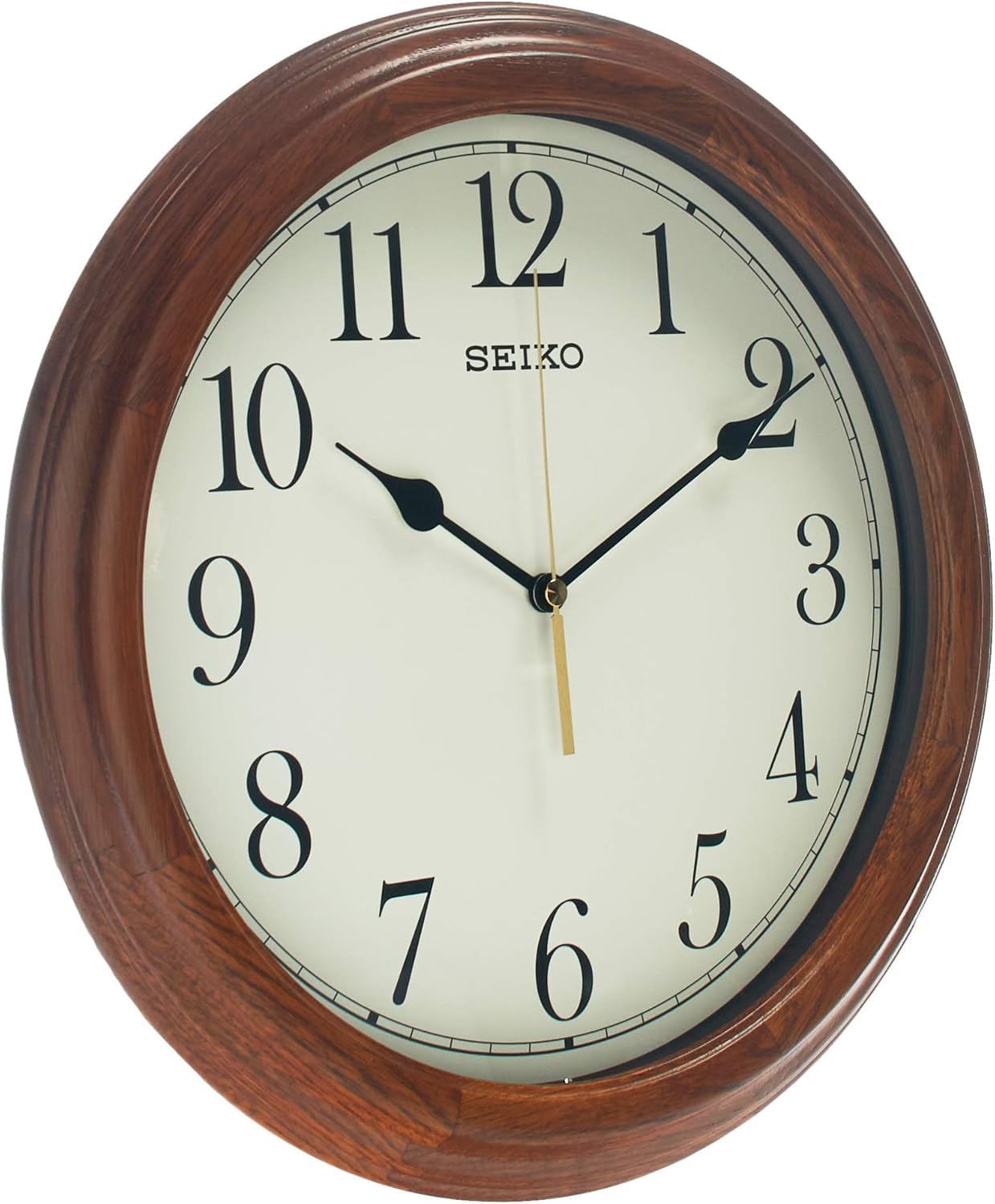 Seiko Elegent Round Brown Wooden Wall Clock English Numbers Design for Home, Office (Size : 33 x 4.4 x 33 CM, 920 Gram) QXA528B-picture-10