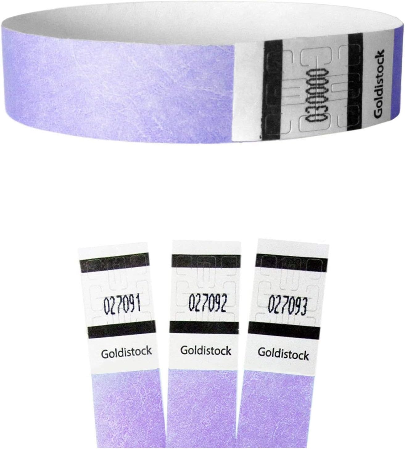 Heavier Tyvek Wristbands 7.5 Mil - Goldistock Original Series Berry Bright Purple 100 Count - ¾” Arm Bands - Paper-Like Party Armbands - Heavier Tyvek Wrist Bands = Superior Events