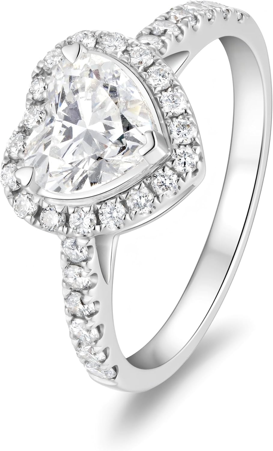 Lab Grown Diamond Heart Cut Eternity Band - 1.5 Carat, IGI Certified D-F Color VVS1-VS Clarity, 14K White Gold Engagement Ring for Women