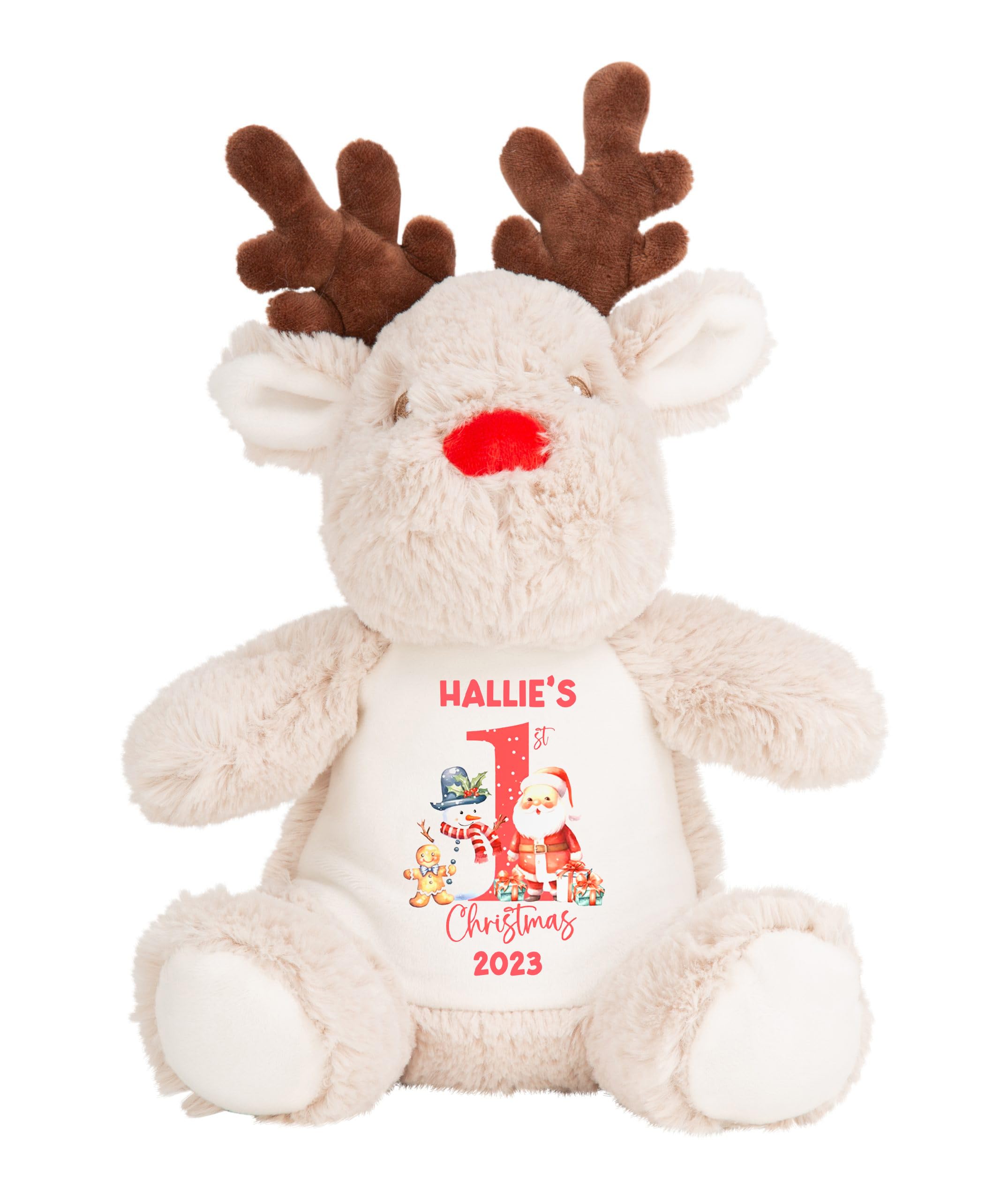 Personalised Baby's First Christmas Teddy Gift Plus 1st Xmas, Reindeer, Stocking Filler, Christmas Eve Box Filler, Naughty Elf, Keepsake