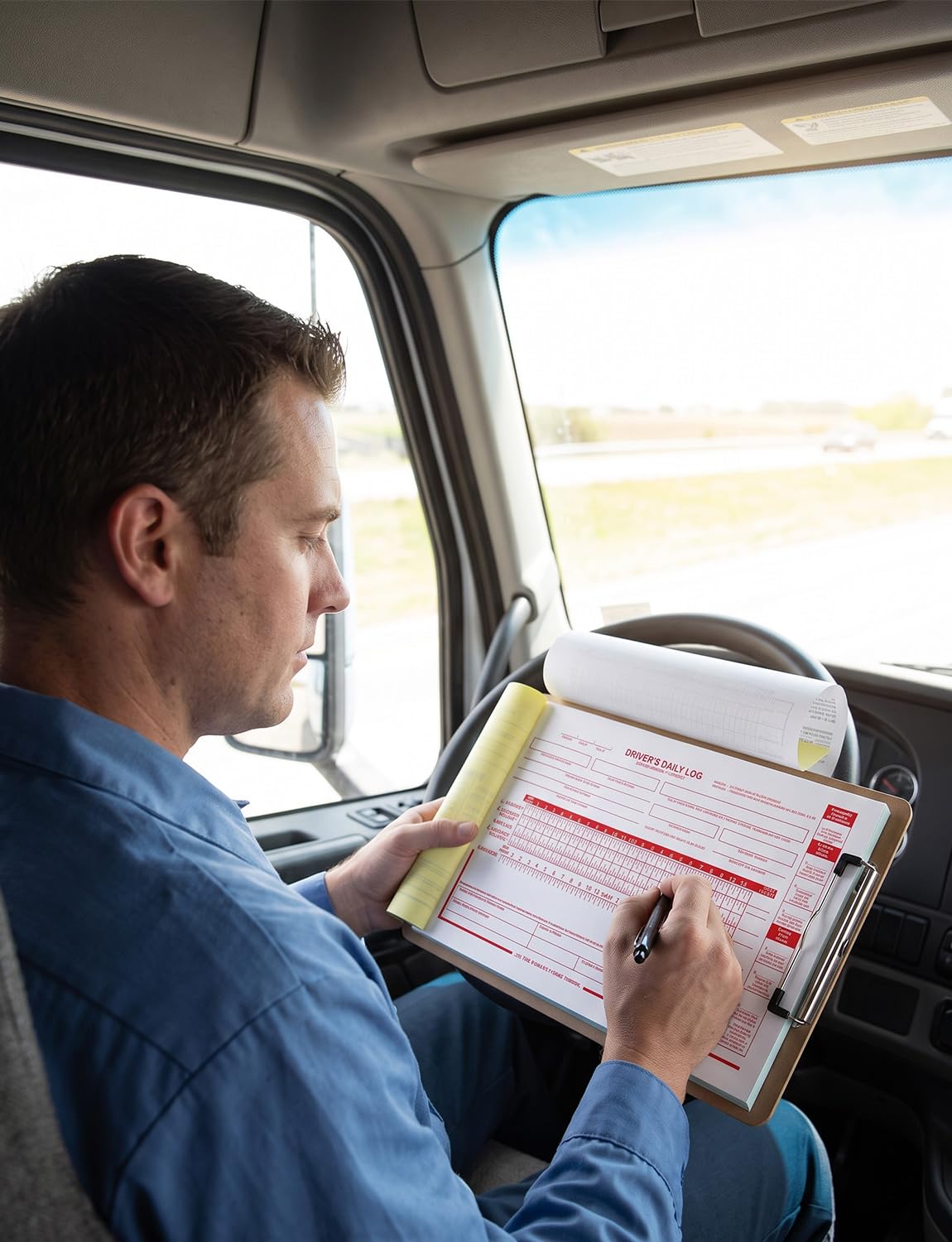 Lot de 12 carnets de bord journaliers 2026 pour conducteurs de camion, carnet de bord à pois autocopiant à 2 plis pour camionneurs, 31 ensembles de formulaires par livre, 21,6 x 14 cm