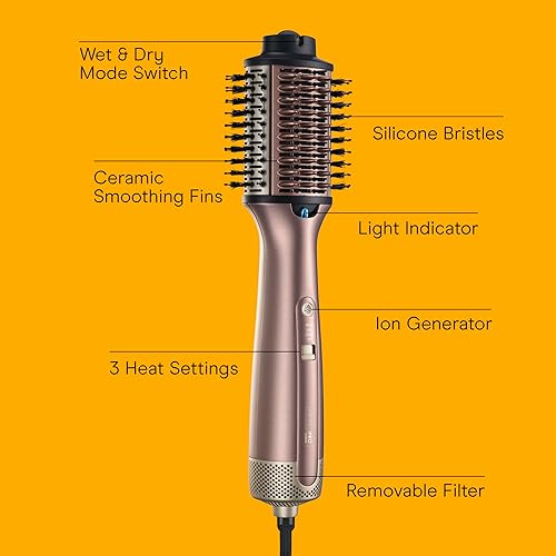 Miniatura 2 de INFINITIPRO by Conair - Cepillo secador de pelo 2 en 1, moldeador de aire caliente húmedo a seco para todo tipo de cabello, barril ovalado de 3