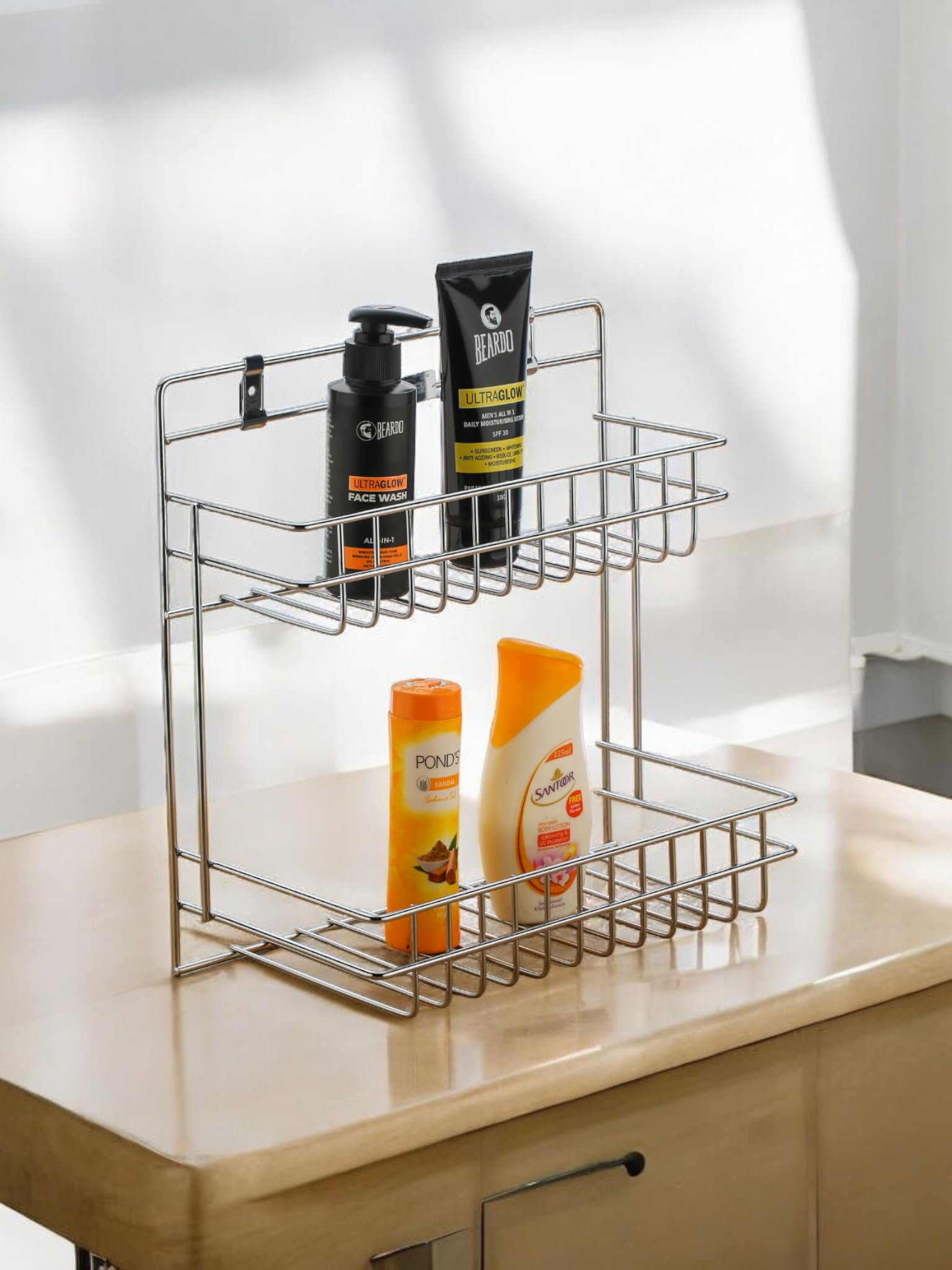 Dignity Detergent Holder Containers Kitchen Rack Stainless Steel Bathroom Accessories Holder-picture-33