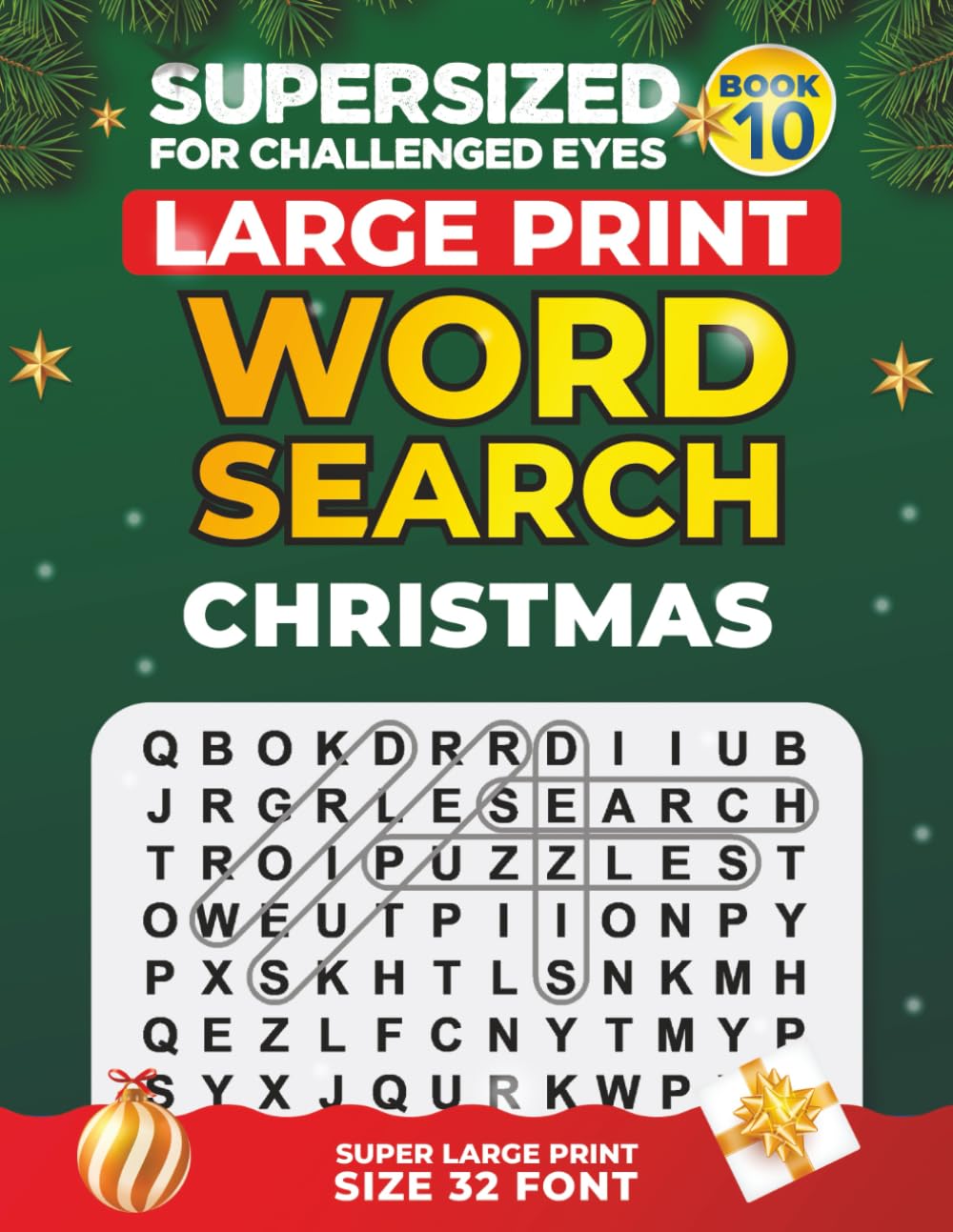 SUPERSIZED FOR CHALLENGED EYES, The Christmas Book: Super Large Print Word Search Puzzles (SUPERSIZED FOR CHALLENGED EYES Super Large Print Word Search Puzzles)