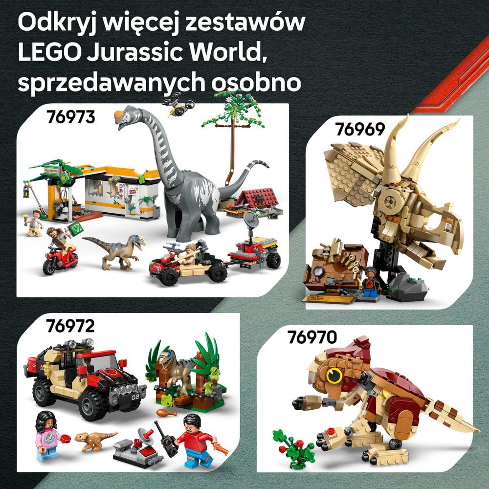 LEGO Jurassic World Powietrzna misja z kecalkoatlem i spinozaurem, figurki dinozaurów, interaktywna zabawka dla dziecka, zestaw dla 8-latka, pomysł na prezent dla chłopca i dziewczynki 76976