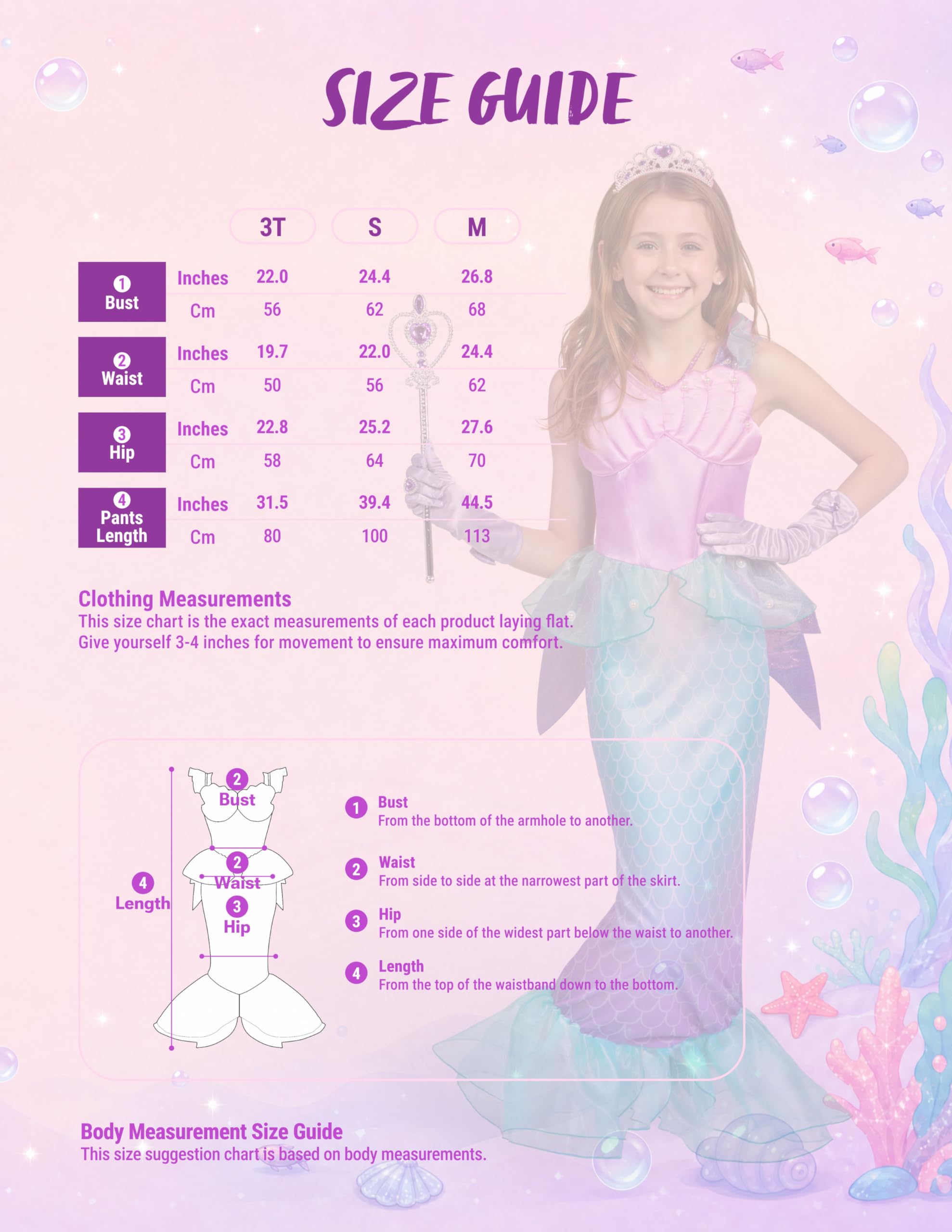 Spooktacular Creations Costume da Sirena per Bambine, Costume da Ariel per Feste di Halloween e Feste in Maschera