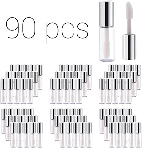 Miniatura 16 de Caja de 45 paquetes, tubos vacíos de plástico transparente para brillo de labios, contenedor de botella de bálsamo labial, contenedor de botella