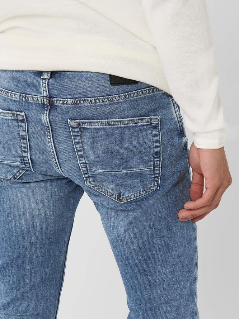 Only & Sons Herren O&S Slim Fit Jeans Basic Hose Denim Pants ONSLOOM Tapered Trousers Stoned Washed, Farben:Blau, Größe Jeans:32W / 32L