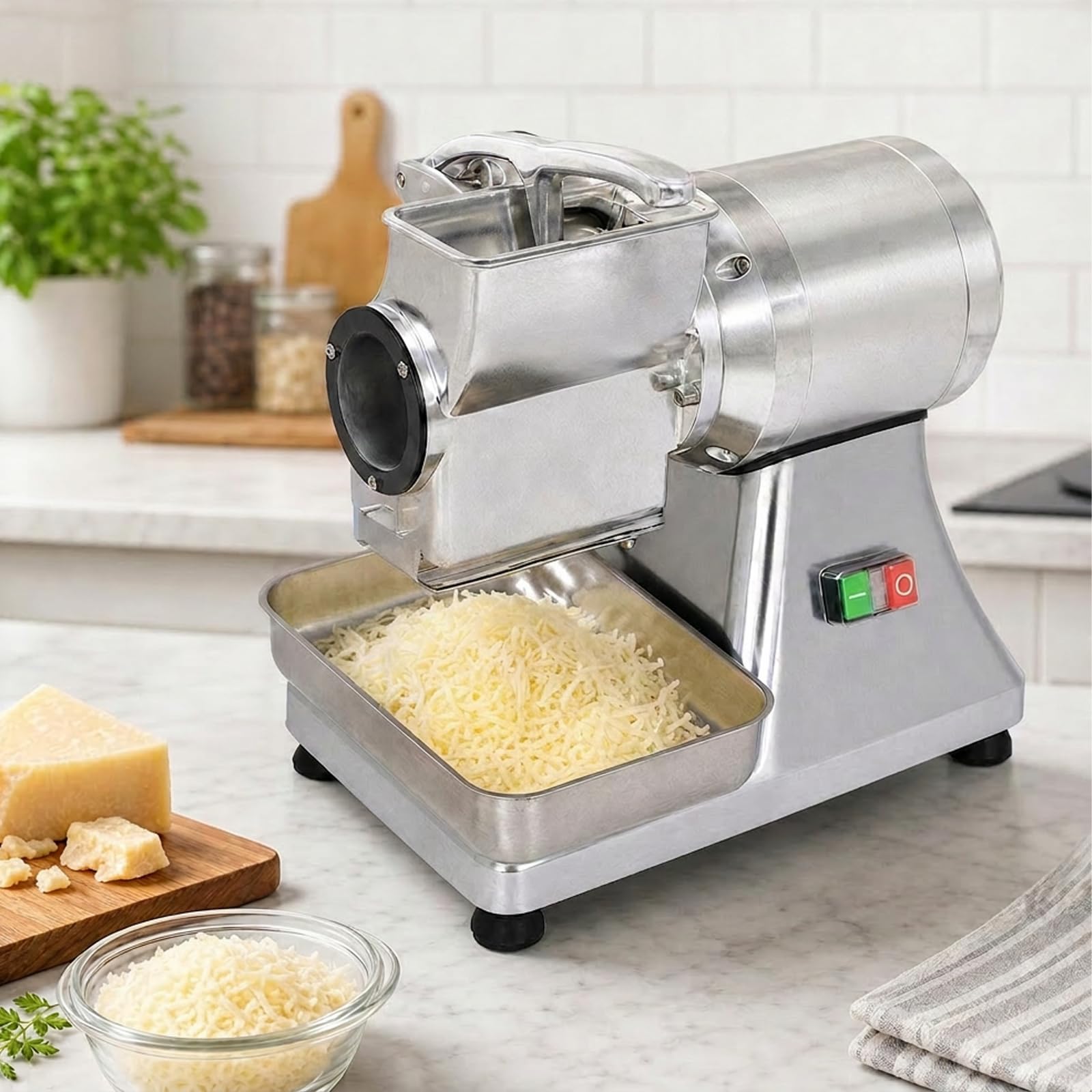 550w Komercyjna Tarka Do Sera, Przetworzy 2,3 Kg Sera W 10 Minut, Znacznie Szybciej Niż Tarcie RęCzne, 40 Kg/H Z Pojemnikiem Ze Stali Nierdzewnej