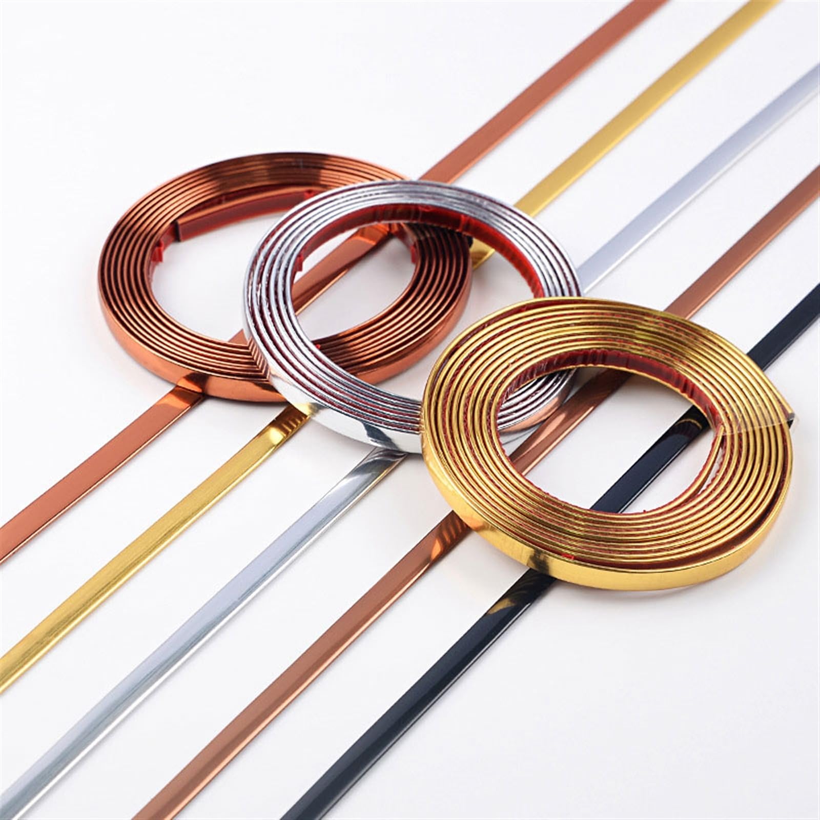 LKYJD Peel and Stick Molding Trim, Flexible Wall Ceiling Floor Cabinet Tile Edge Moulding(Brushed Gold,3mx10mm)