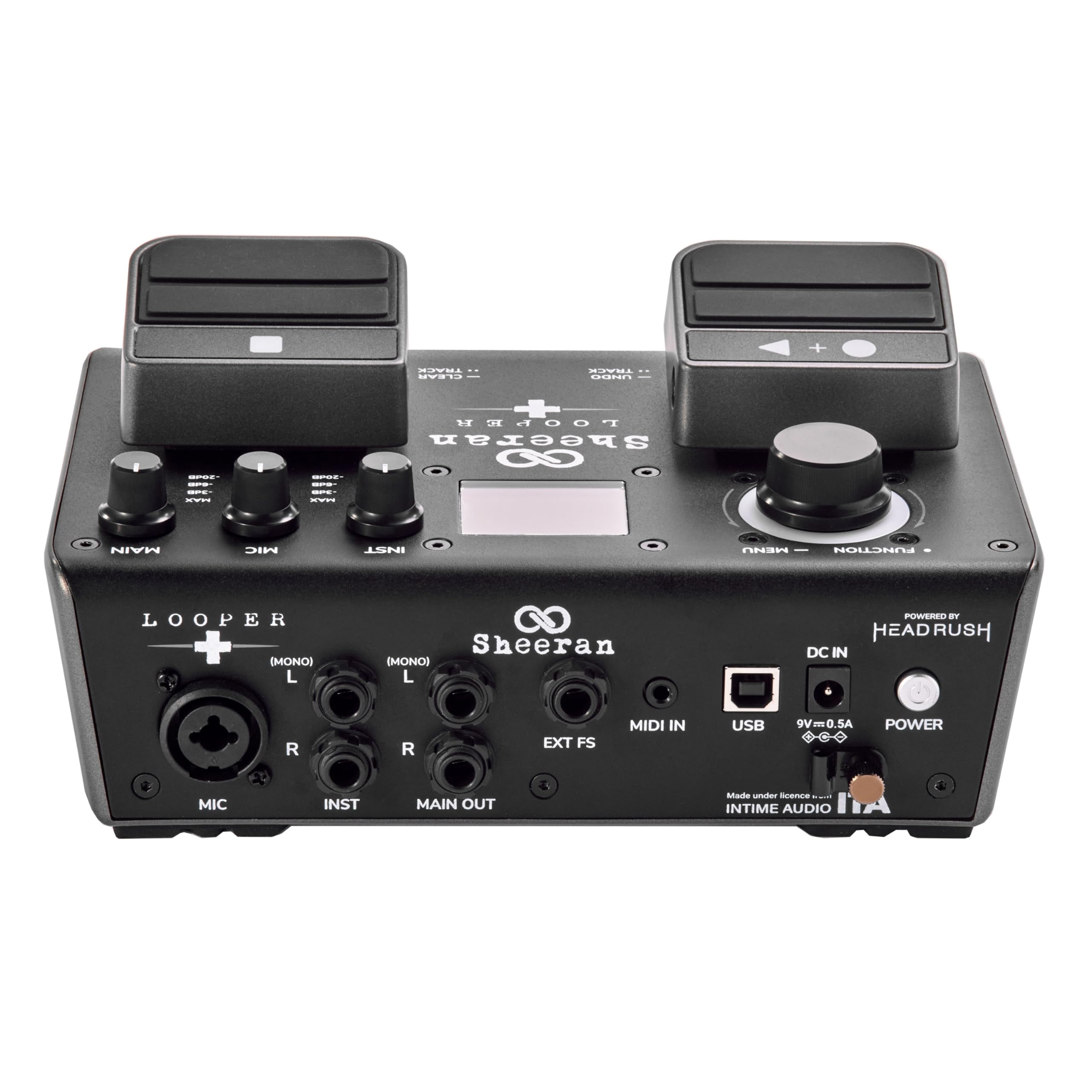 SHEERAN LOOPER + Pedale Due Tracce per Chitarra, Basso, Tastiere, Voce, ecc. 128 Memorie Loop, 4 Modalità di Looping, Schermo LCD e Interfaccia Audio