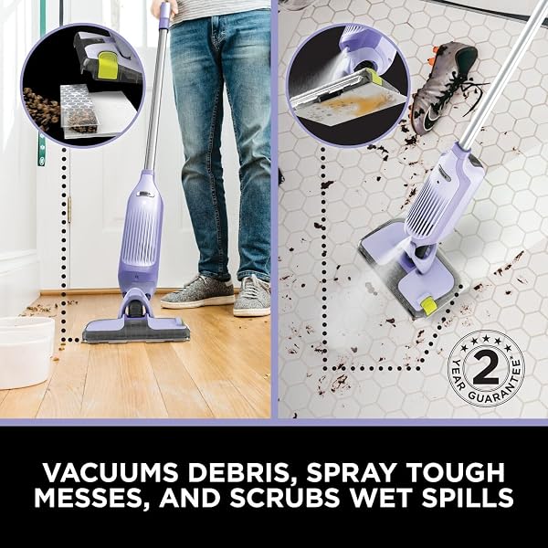Shark VacMop 2-in-1 Cordless Hard Floor Vacuum Spray Mop, 6x Disposable Pad Refills, 355ml Multi-Surface Floor Cleaner, Lightweight 1.5kg, Maintenance-Free Disposable Pads, Lavender, VM200UKPL - 4