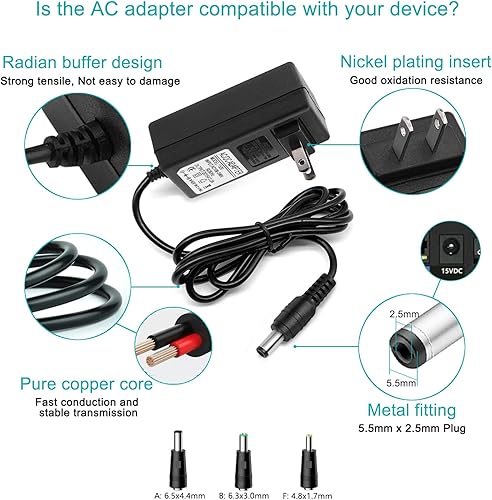 Miniatura 3 de Cargador de 15 V para Theragun Mini 1.0 G4, Theragun Prime Theragun Pistola Masajeador Theragun, Dewalt DXAEPS14, W-King T11, Creative Sound Blaster
