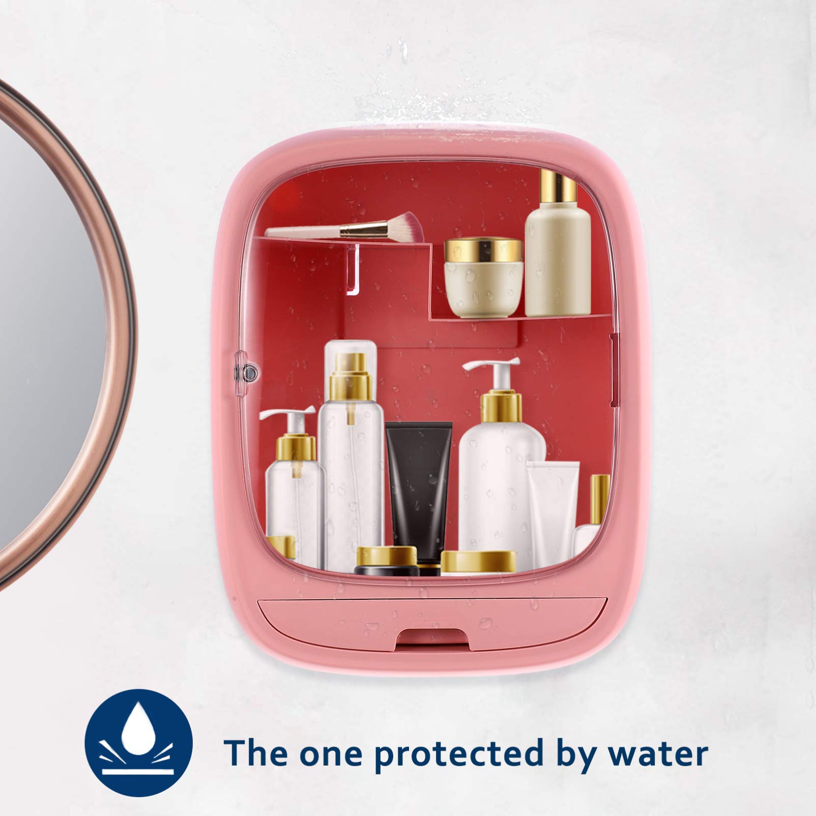 DOITOOL 1pc Wall-mounted Bathroom Storage Box Punch Cosmetic Organizer for Soap and Shower Gel Household Shelf Stylish Design and Storage