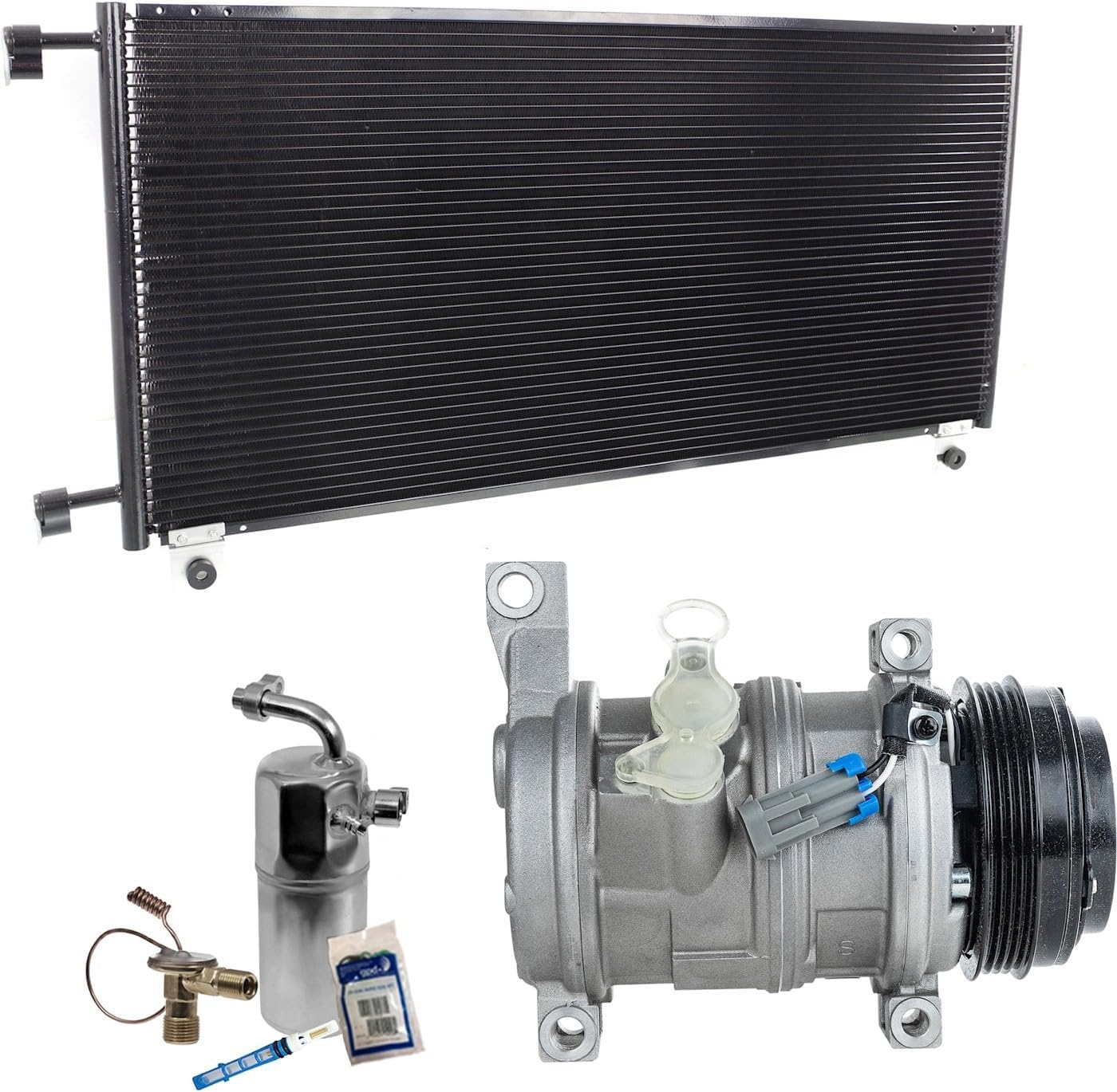 Replacement A/C Compressor Kit fits Chevrolet Suburban 1500, Silverado 1500 (2-Separate Hose Mount) 8 Cyl