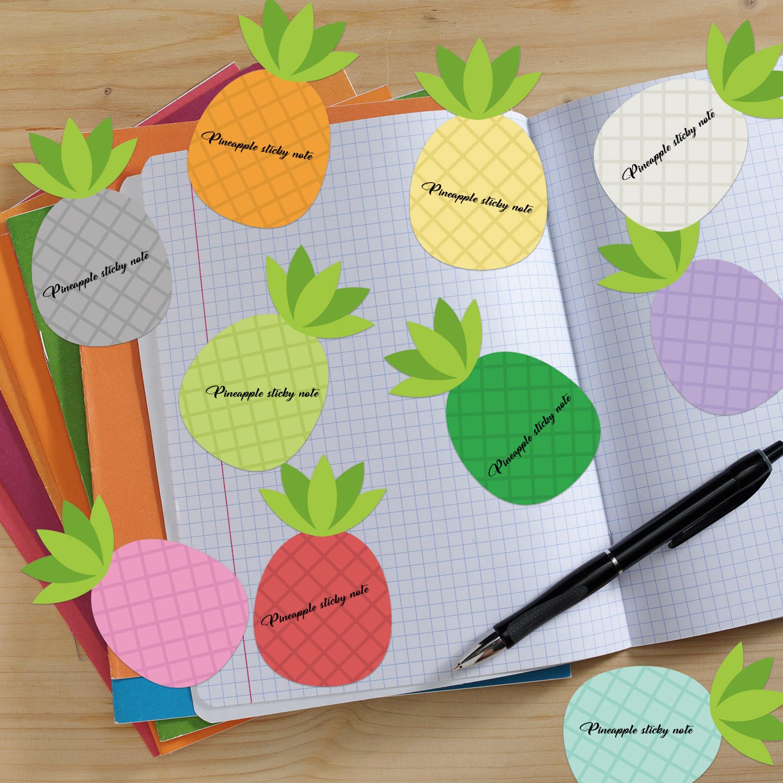 12 Pcs Pineapple Shape Sticky Notes Cute Pineapple Sticky Notepad Colorful Self Sticky Memo Pads Funny Fruit Shaped Post Notes Mini Removable Note for Office School Stationery Supplies Party Gift