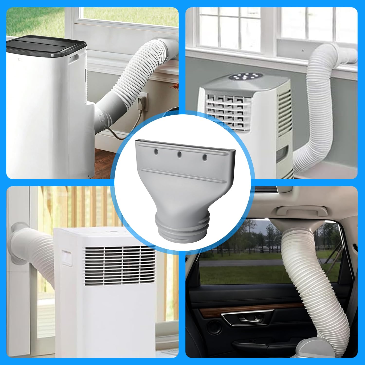 Adattatore Per Tubo Piattos Aria Condizionata, 130/150mm Per Climatizzatore Portatile, Adattatore Piatto Per Tubo Di Scarico Del Condizionatore, Adattatore Tubo Piattos Scarico Finestra
