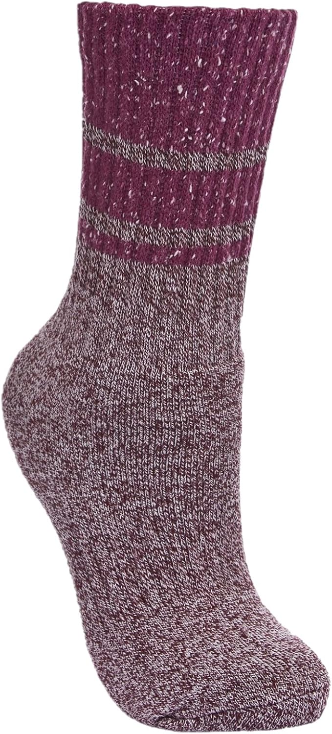 Trespass Womens/Ladies Hadley Hiking Boot Socks (2 Pairs) (5/8 US) (Grape Wine/Oatmeal)