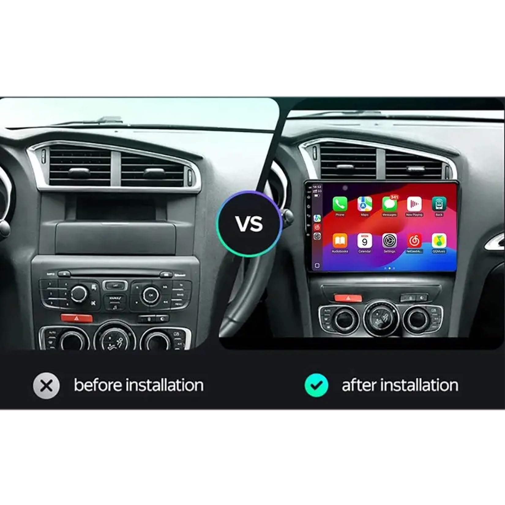 10-calowy samochodowy system stereo z ekranem dotykowym i systemem Android 15 Autoradio do Citroena C4 C4L DS4 2013-2017 z BT FM DSP RDS GPS, sterowanie z kierownicy, kamera cofania, ekran d