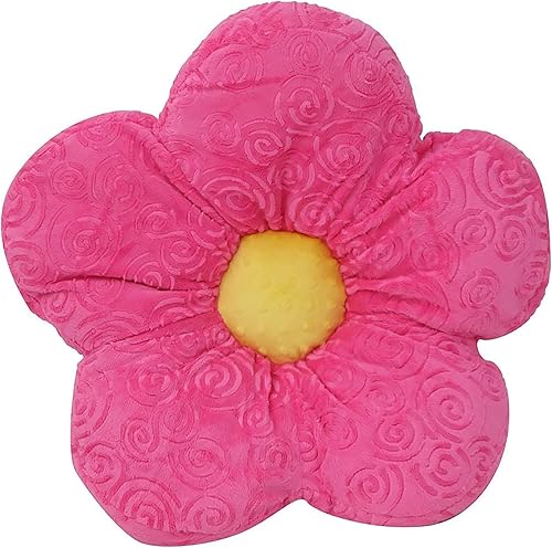 Snuggle Stuffs Adorable almohada de 15 pulgadas con diseño de flor de minky rosa