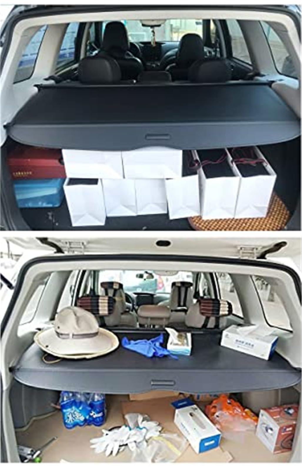 Cubierta retráctil for Estante de Maletero, for Subaru, Forester, 2019, 2020, 2021, 2022, 2008-2018, Cortina espaciadora de bastidores Traseros Cubierta de Carga del Tronco Trasero