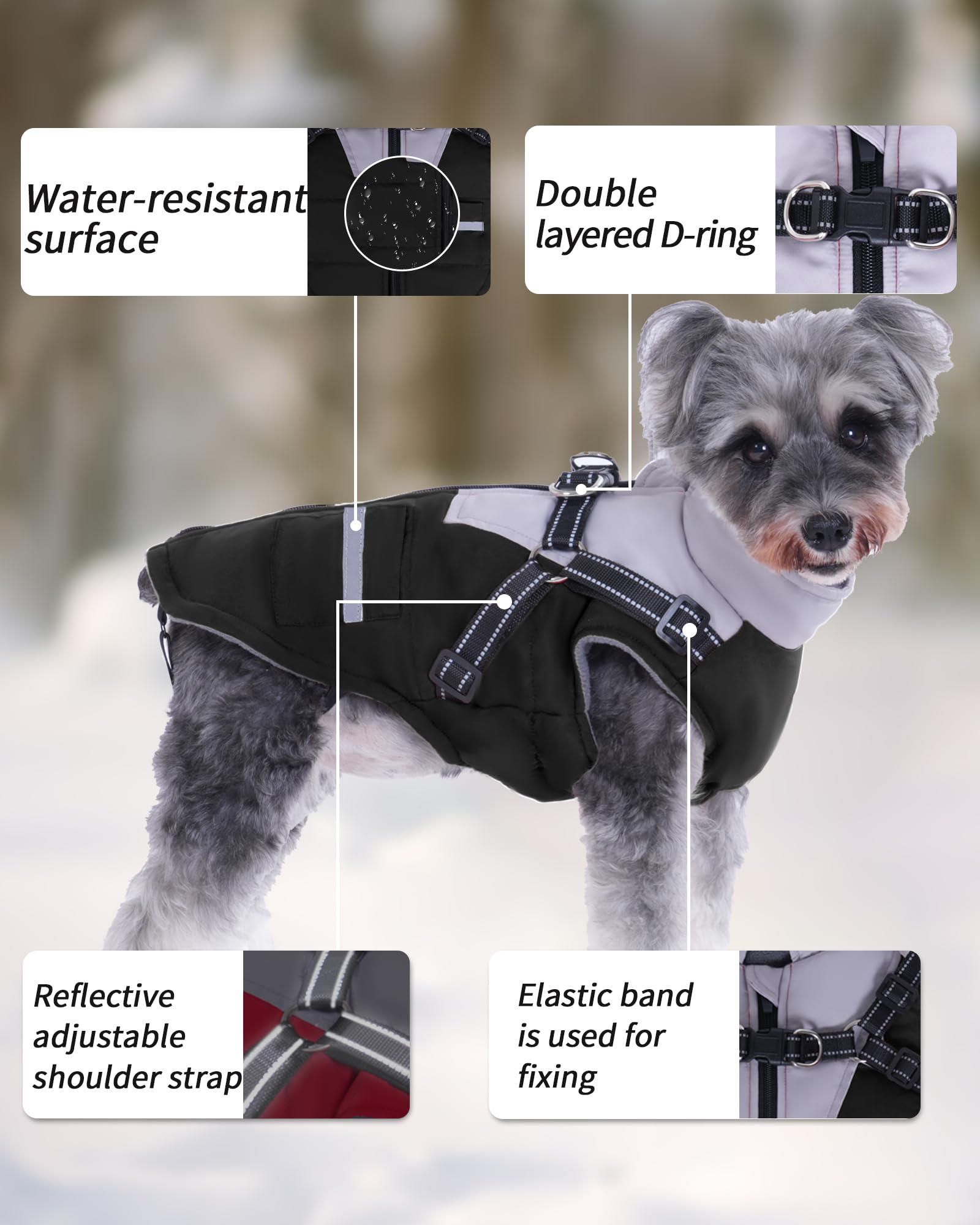 Cappottino Cane: Cappottini per Cani Piccola taglia Impermeabile Giubbotto - Cappotto Cane con Pettorina Adatto Invernale