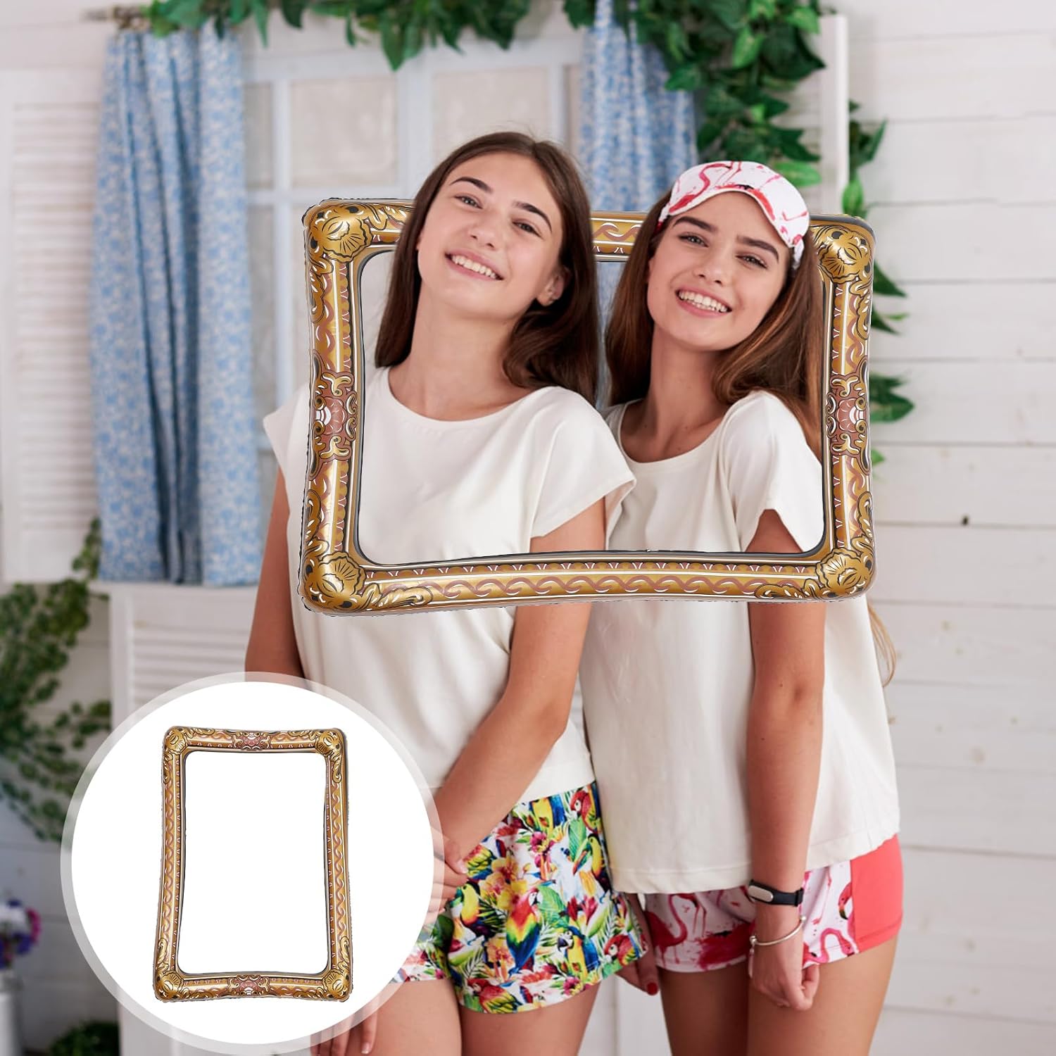 Inflatable Photo Frame 26X18 Inches Lightweight Blow up Photo Booth Frame Prop for Family Reunions Parties Events PVC Material