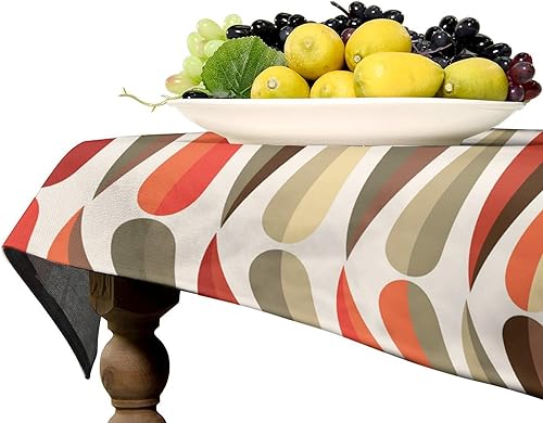 Miniatura 1256 de Mantel floral hippie, diseño retro de los años 70, naranja, rosa, azul, floral, bohemio, estampado estético de margaritas, para fiesta, picnic