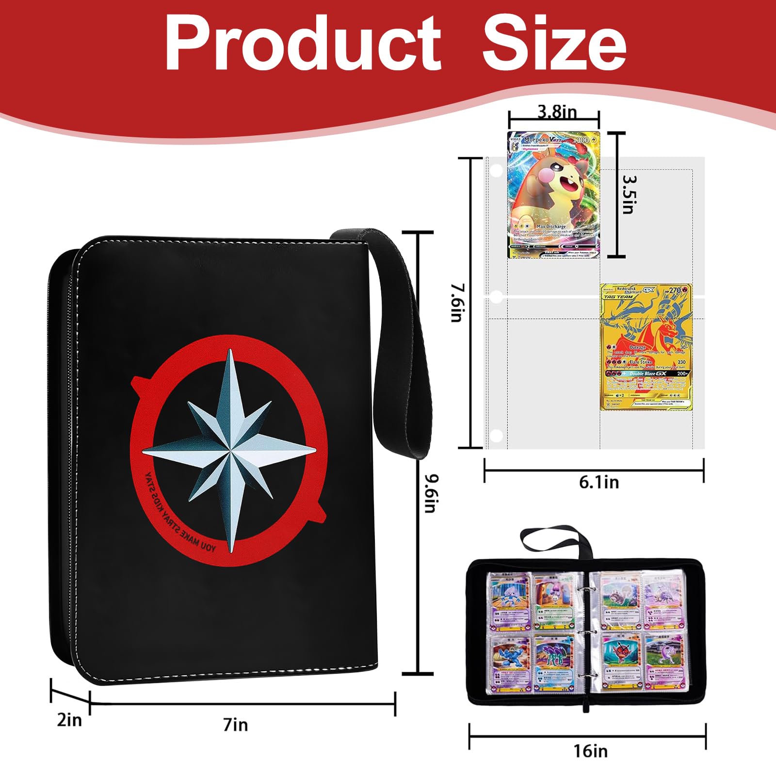 Stray Kids Photocard Binder 400 Pockets, 3 Ring Kpop Binder with 4 Pockets, Total 50 Pages, Music Lover Card Collector - Image 3
