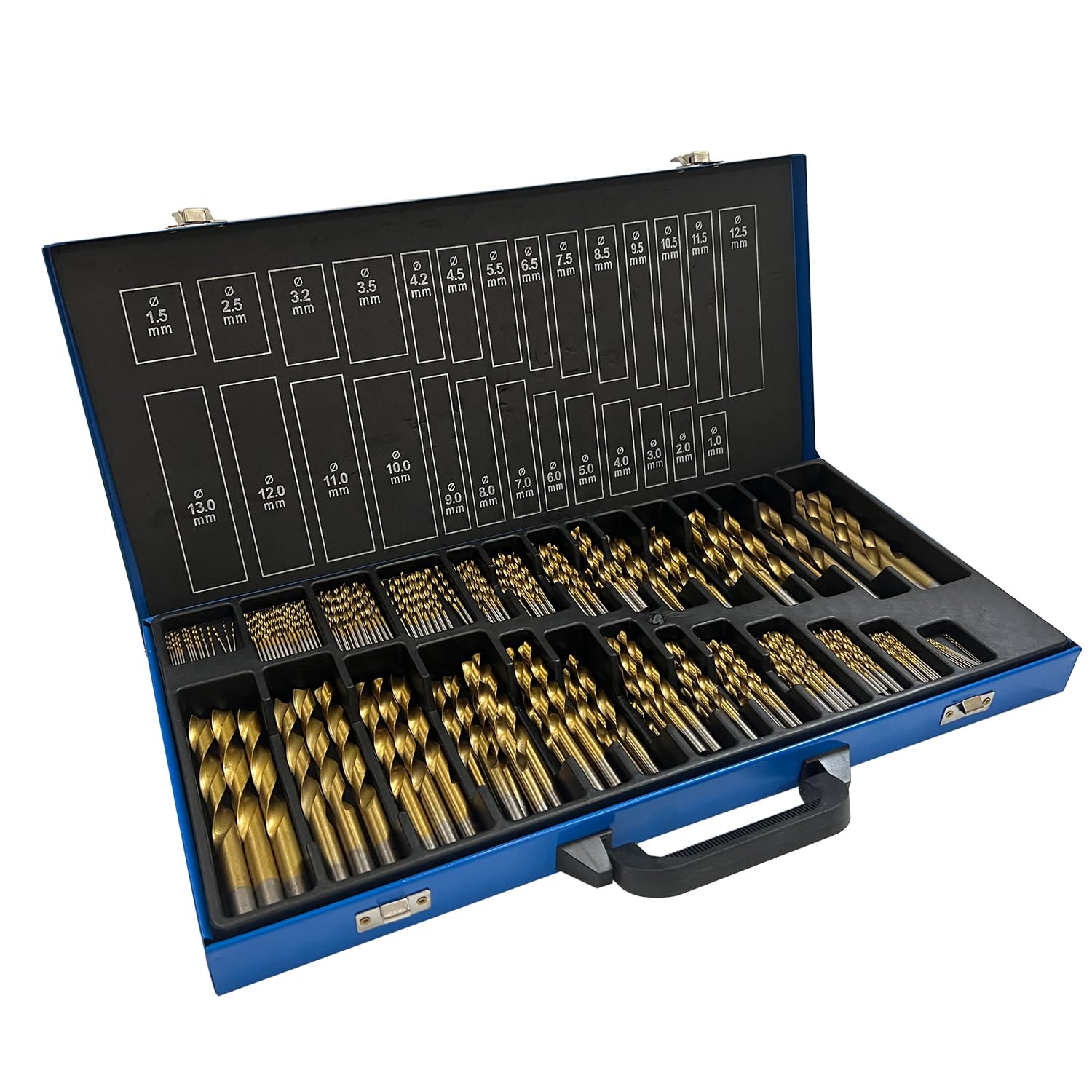 230-teilig Metallbohrer Set Metallbohrersortiment HSS geschliffen,Split Point Handbohrmaschine Spiralbohrer Bohrersets Profi-Steinbohrersatz,Bohren in Edelstahl/Stahl/Holz/Gusseisen/Aluminium
