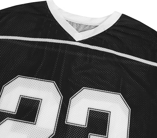 Hilinker Womens Oversized Jersey Shirts Color Block V Neck Tops Graphic Tees Cute Streetwear