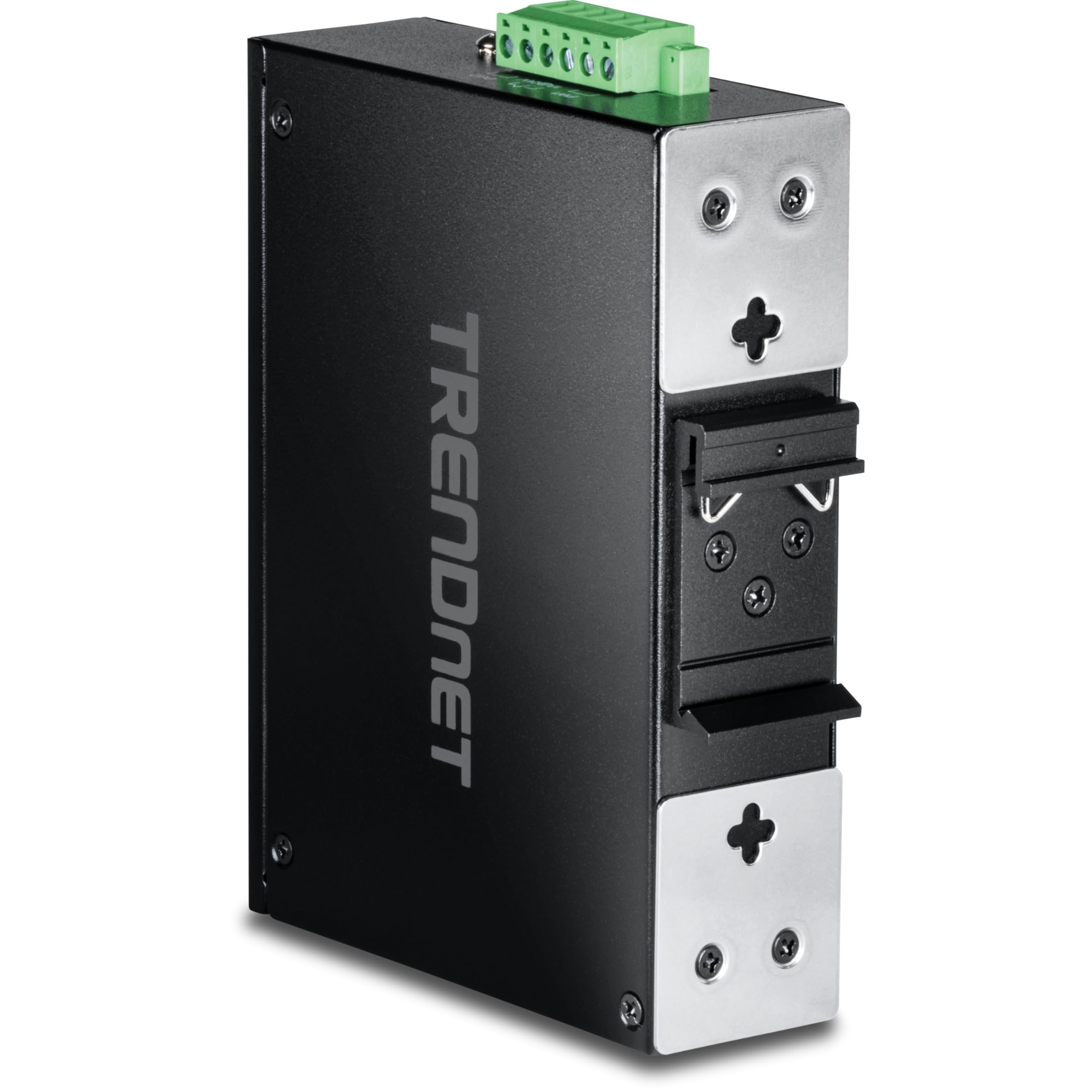 TRENDnet, TI-PG62B, Switch DIN-Rail PoE+ Gigabit Industrial de 6 Puertos, de 12 a 56 V, Carcasa con clasificación IP30, Negro