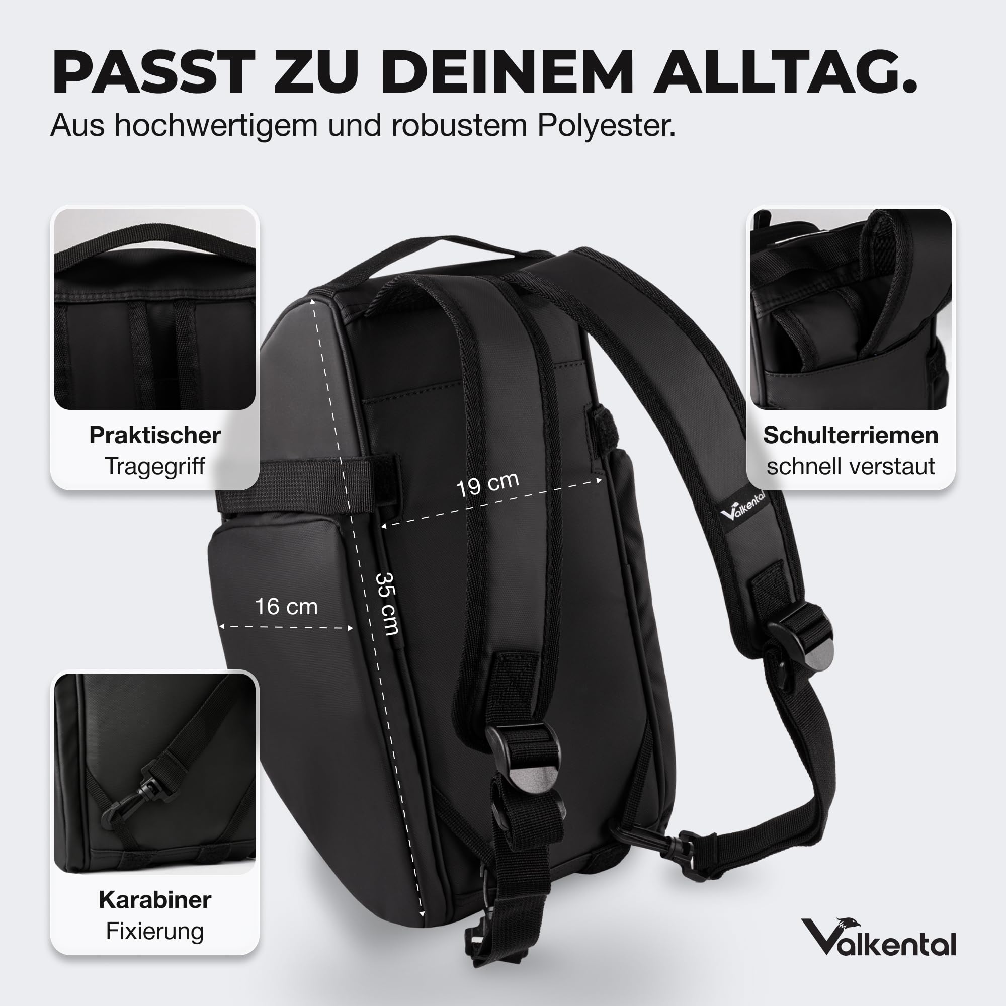 Valkental 3in1 Fahrradtasche für Gepäckträger mit Rucksackfunktion - 10-14L Volumen - Gepäckträgertasche mit zahlreichen Fächern - Wasserfest & Reflektierend - Mit Tragegriff - Geprüfte Qualität
