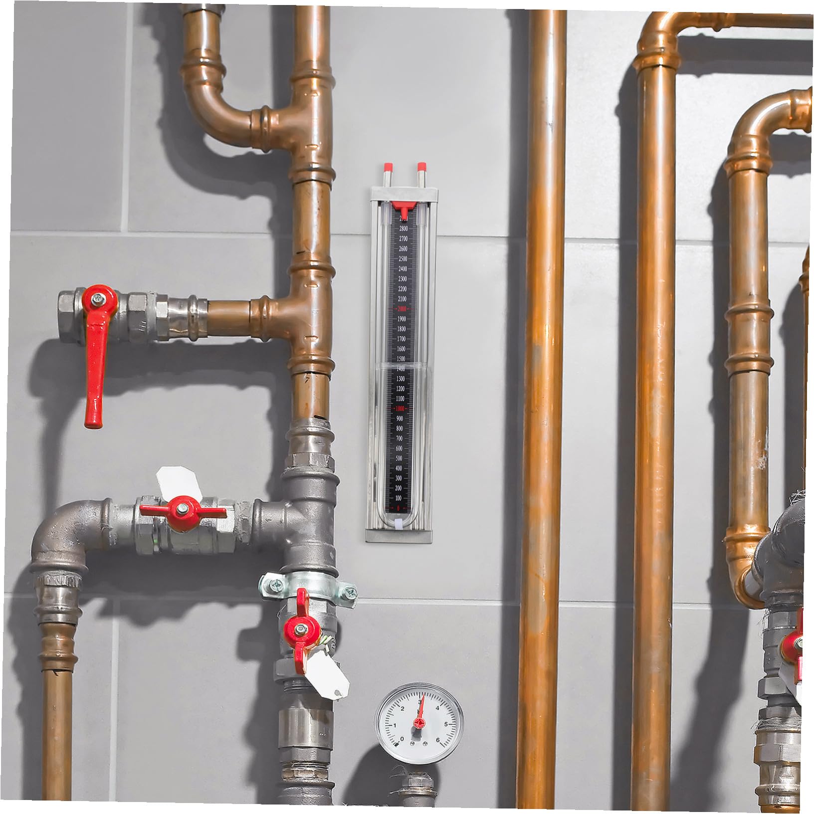 KOMBIUDA Manómetro Acero Inoxidable para Presión Diferencial con Tubo U Vidrio Orgánico Alta Precisión Fácil Instalación para Agua y Gas Rango Pa Incluye Tubo