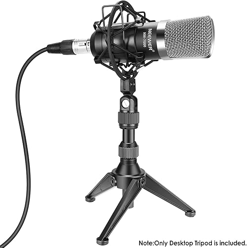 Miniatura 7 de Neewer Mini trípode plegable de hierro para micrófono, altura ajustable de 4.9 a 7.5 pulgadas4.9-7.5 in para conferencias, podcasts, chat en línea,