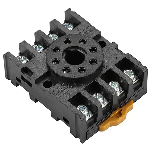Agatige Enchufe base de relé de potencia de 8 pines, enchufe octal PF083A con abrazadera de presión, soporte de base de tornillo para montaje en