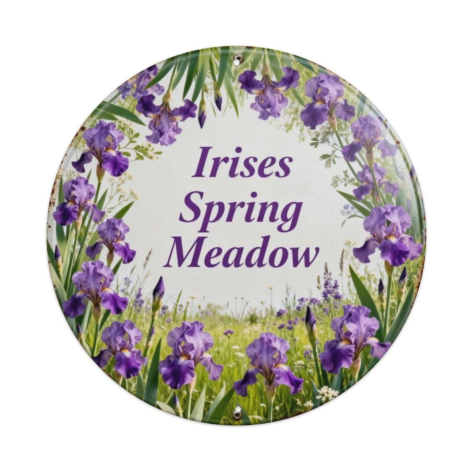 Irises Spring Meadow Metal Tin Sign Plaque