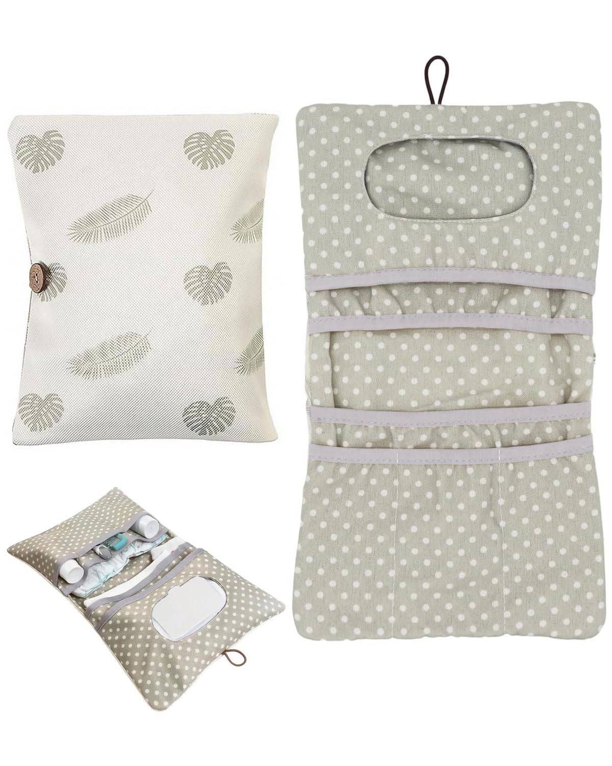Organizador Cuna, Bolso Colgante para Cama de Bebé, Colgar Bolsas de Almacenamiento Baby Cuna, Organizador de Pañales para Bebé, Organizador Colgante para Juguetes Pañales Ropa