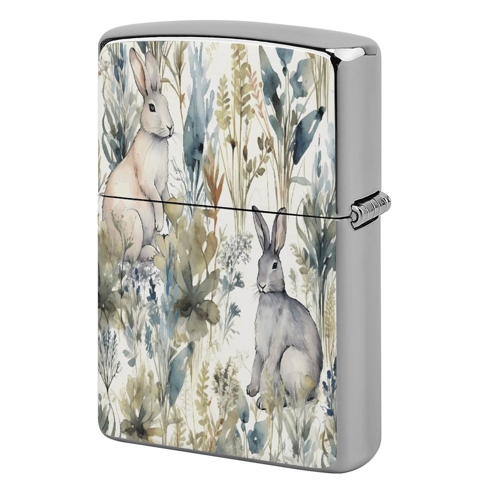 Btcowzrv Style Hand Drawn Rabbit Metal Lighter Case Sleeve Cover Holder