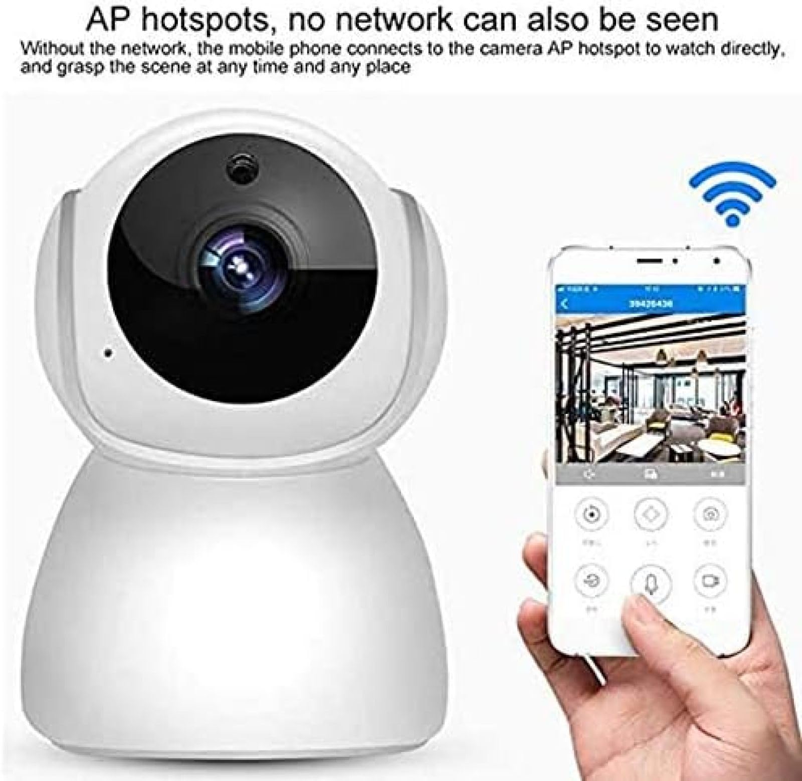 WiFi Bezprzewodowa AI Inteligentna kamera sieciowa HD Noktowizor Domowy zdalny monitor V380 HD 1080p Bezpieczeństwo sieci Mała kamera Kamera Bluetooth Kamera