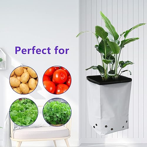 Miniatura 7 de HFS (R Poly Grow Bag Planters, Panda Film, Negro y Blanco (7GAL-25PC)