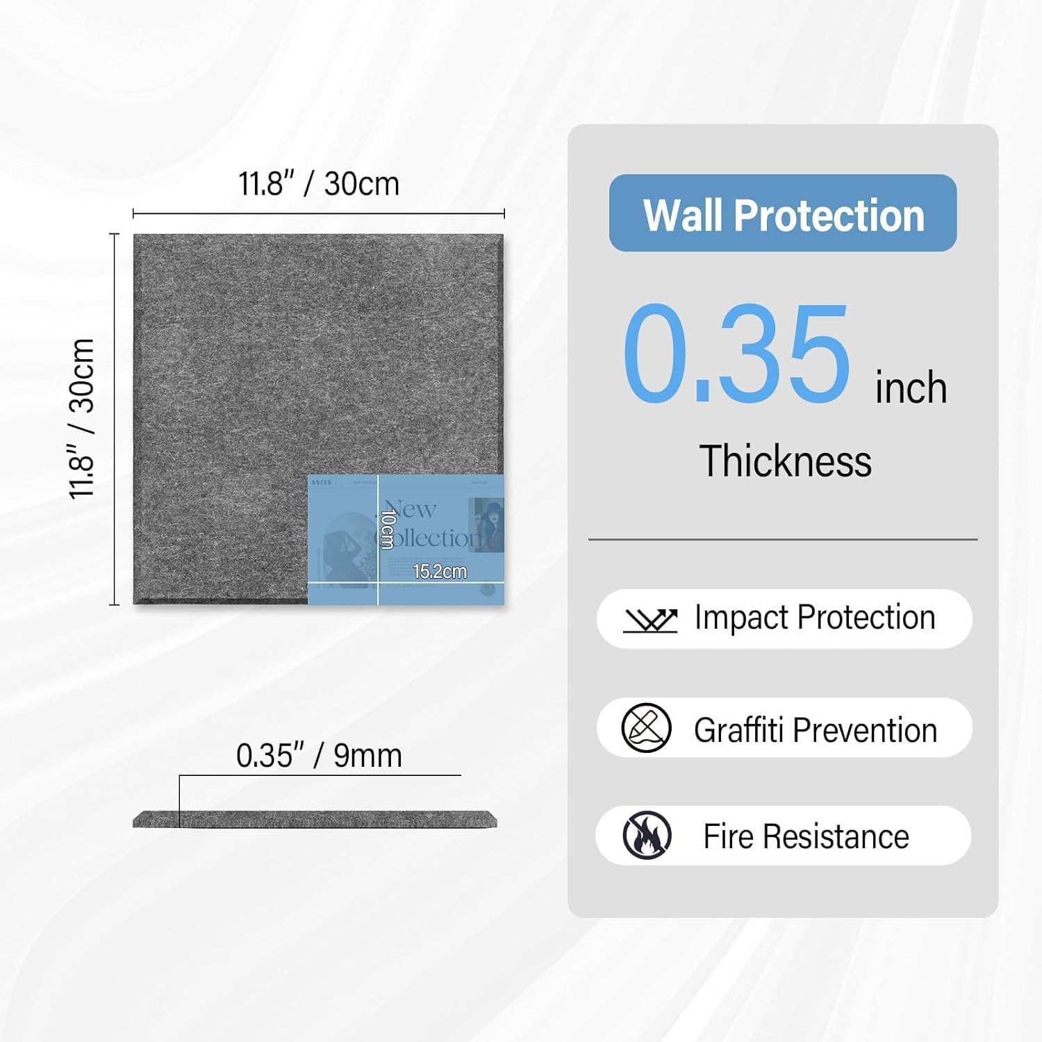 Large Cork Boards for Walls – 48" x 36" Self Adhesive Felt Wall Tiles, Ideal for Office Wall Organizing Bulletin Board, Easy to Install Cork Boards Felt Board