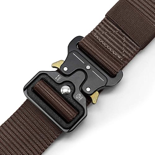 Miniatura 4 de DOOPAI Cinturón táctico, cinturón de hebilla de metal de liberación rápida de estilo militar, cinturones de nailon resistente de 1.5 pulgadas para
