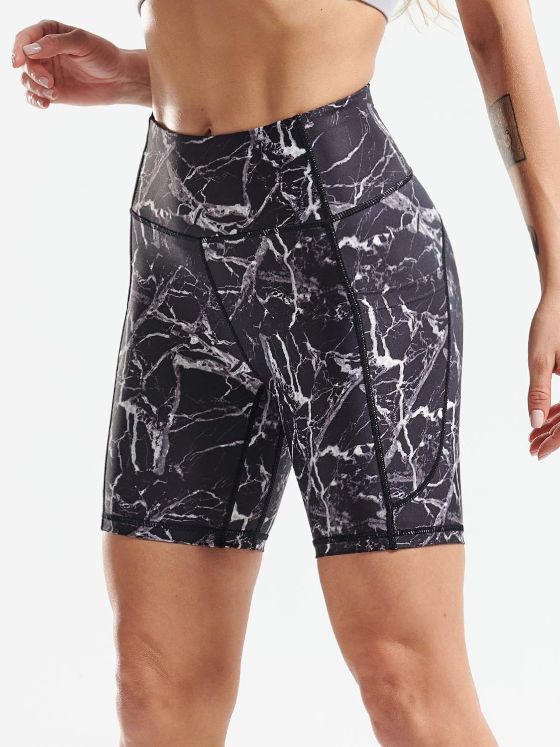 Cadmus Yoga-Shorts mit hoher Taille für Damen, 7,6 cm, 17,8 cm, 20,3 cm, nacktes Gefühl, Training, Laufen, Motorradfahrer