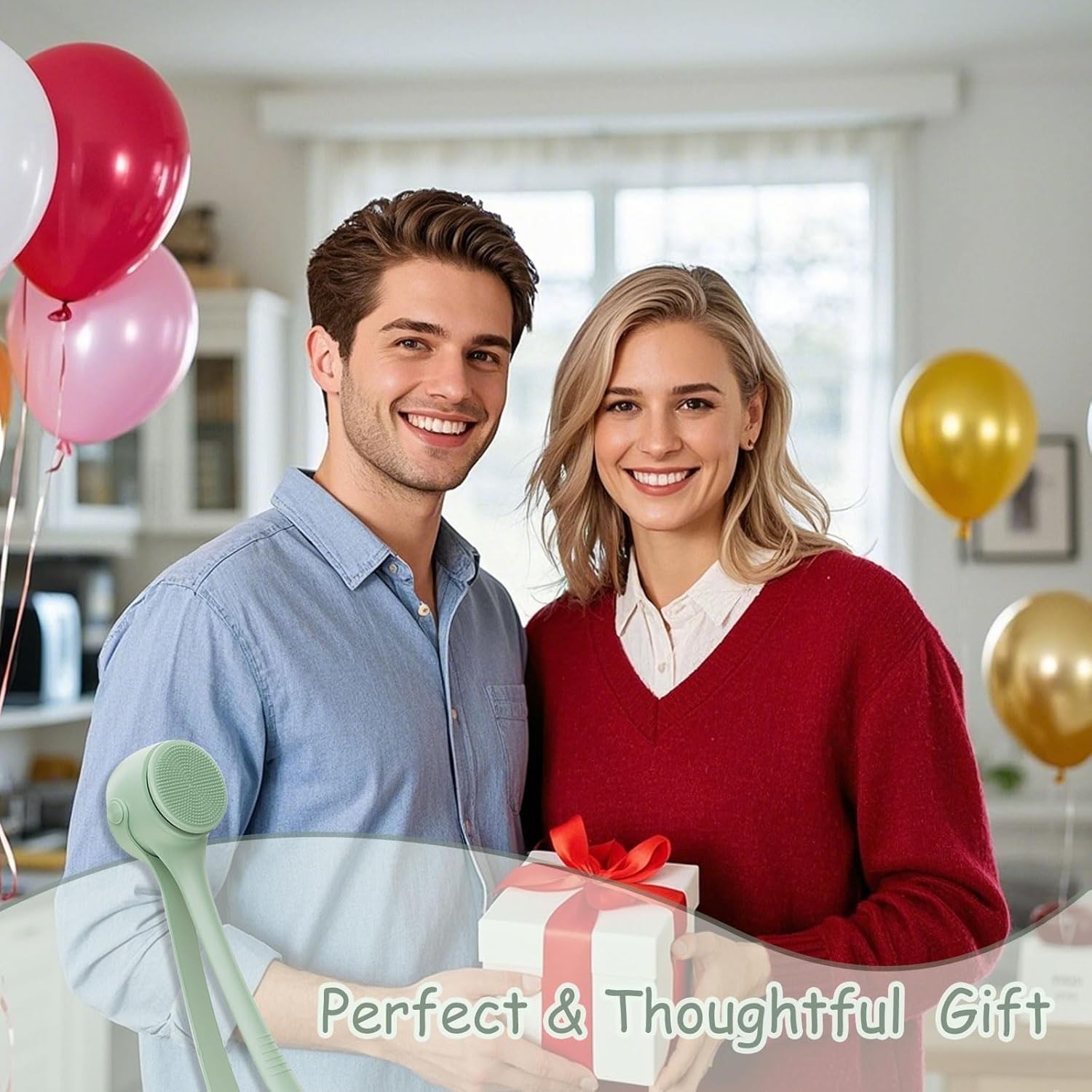 Electric Body Brush, 4 in 1 Back Scrubber for Shower, Detachable Bath Brushes with Long Single Dual Handle, 2-Speed Rotating Body Brushes for Exfoliating and Massaging, Waterproof Bath Brush (Green) - Image 8