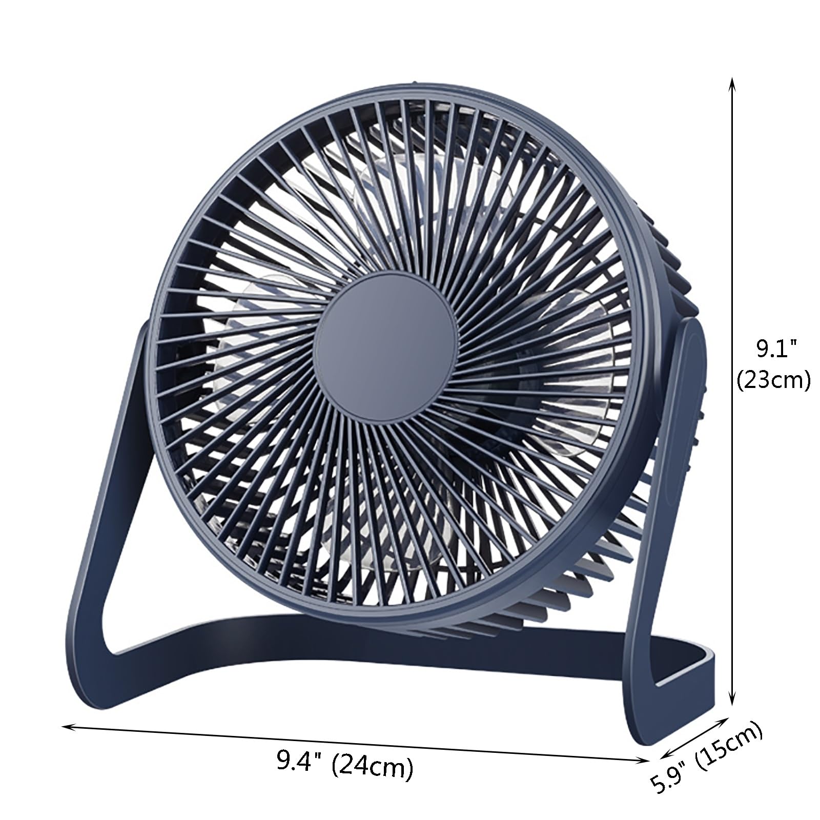 Potente mini ventilatore da scrivania USB, circolatore d'aria personale con forte flusso d'aria, ventola di raffreddamento elettrica per casa, ufficio, dormitorio, design compatto e portatile (blu