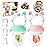 HAOBAOBEI Baby Fruit Feeder with with 2 Extra Teats, Toddler Eating Essentials, BPAFree Feeding Supplies, Silicone Fresh Food Feeder for Safe Infant Self Feeding (Bear- Blue Pink)
