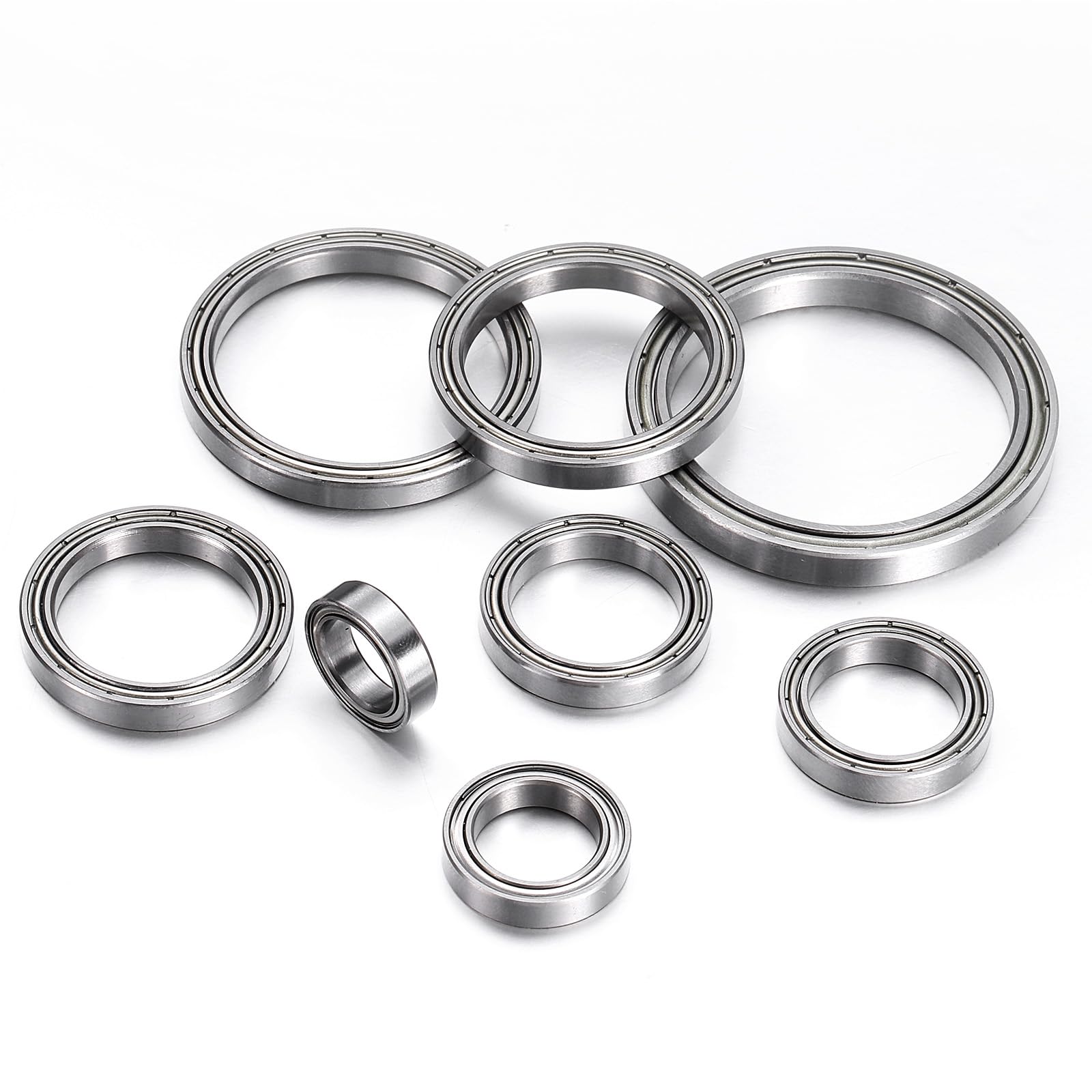 QUARKZMAN 8 sztuk 6702ZZ łożyska kulkowe z głębokim rowkiem, stal chromowana Z1 metalowa podwójna tarcza łożyska 15 mm x 21 mm x 4 mm