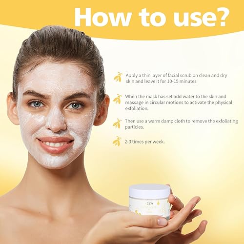 Miniatura 6 de CZZXI Exfoliante facial y exfoliante facial con miel de manuka, vitamina C y niacinamida, exfoliante suave para reducir la piel seca, acné, puntos
