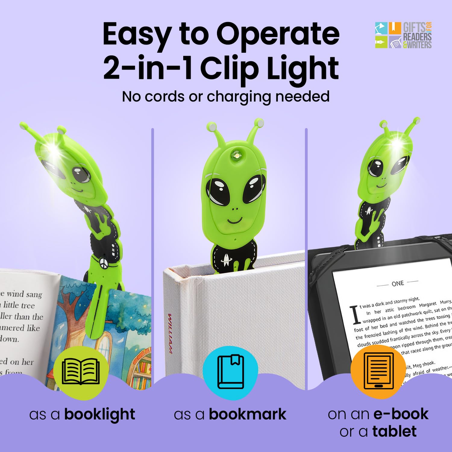 Flexilight Luce da Lettura | Segnalibro 2 in 1 Luce per Libro | Lampada LED a clip da Lettura | Pila per Leggere a Letto per Bambini e Adulti | Accessori per Libri | Idea Regalo Lettori